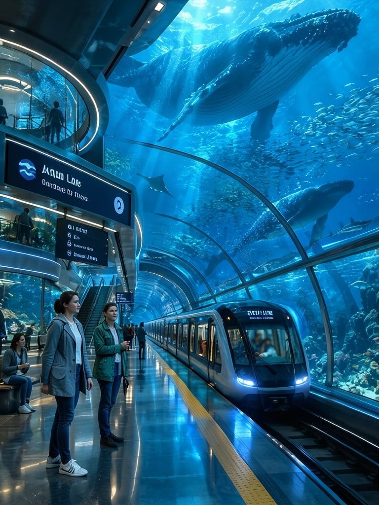 Preview rendered from “Underwater Futuristic Train Station”