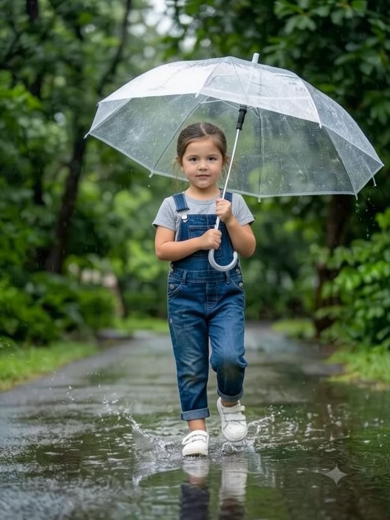 Preview of Rainy Season Photoshoot for Baby Girl With Transparent Umbrella