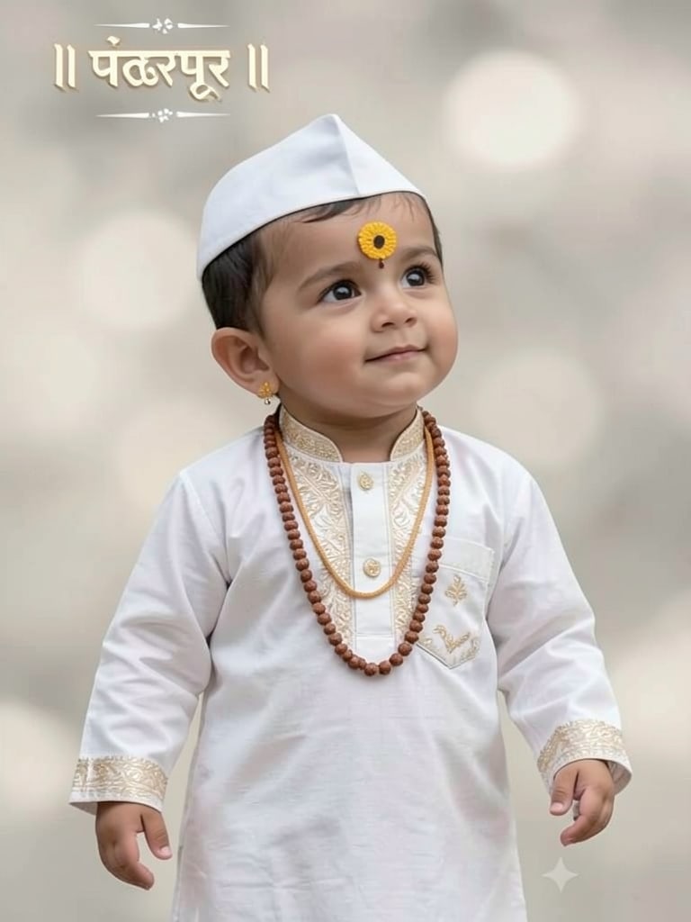 Preview of Minimalist Ashadhi Ekadashi Boy Photoshoot in Traditional Warkari Dress