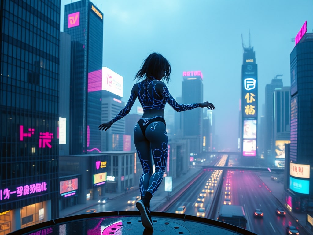 Preview of Neon Cyber Dancer Cinematic Video