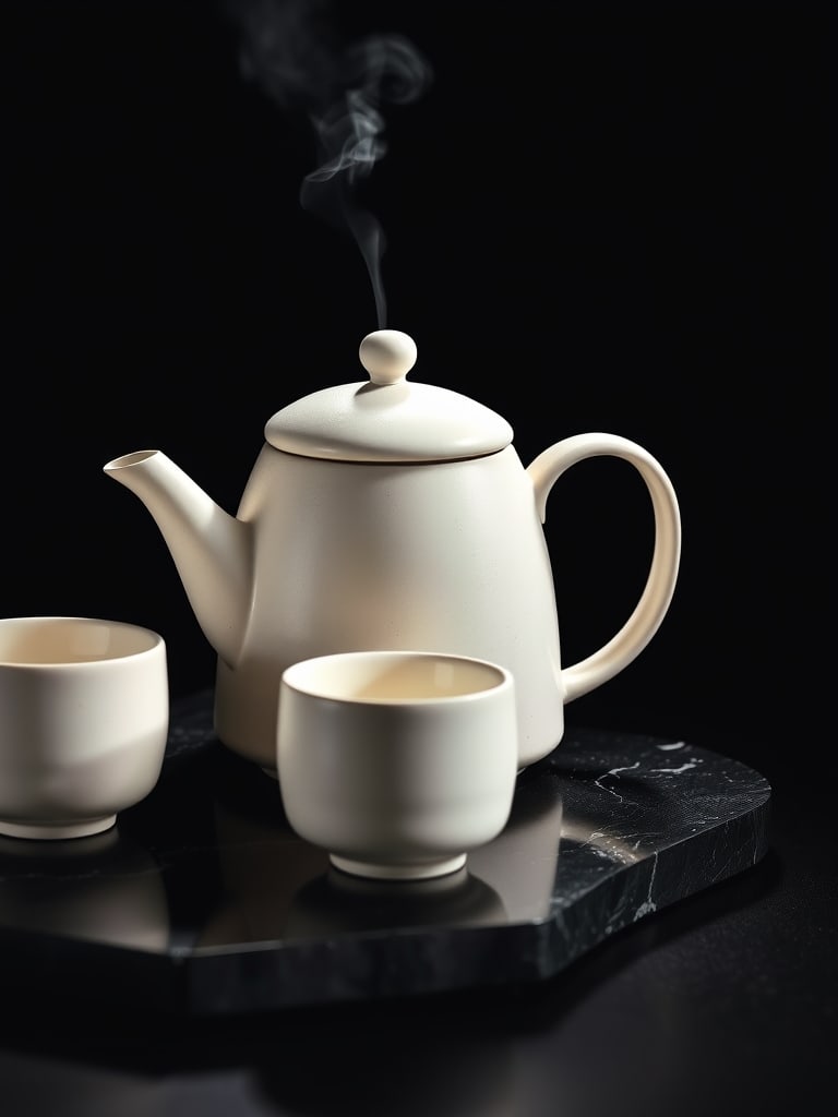 Preview of Editorial Ceramic Tea Set Spotlight Shot
