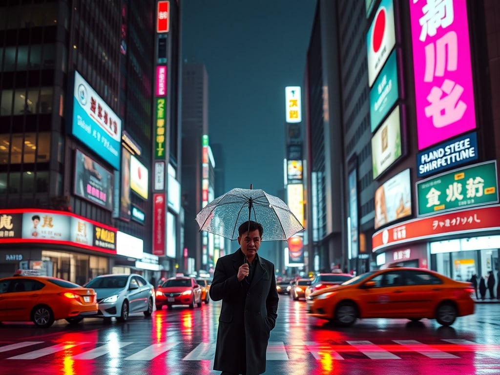 Preview of Rain‑Slicked Tokyo Night Crossing