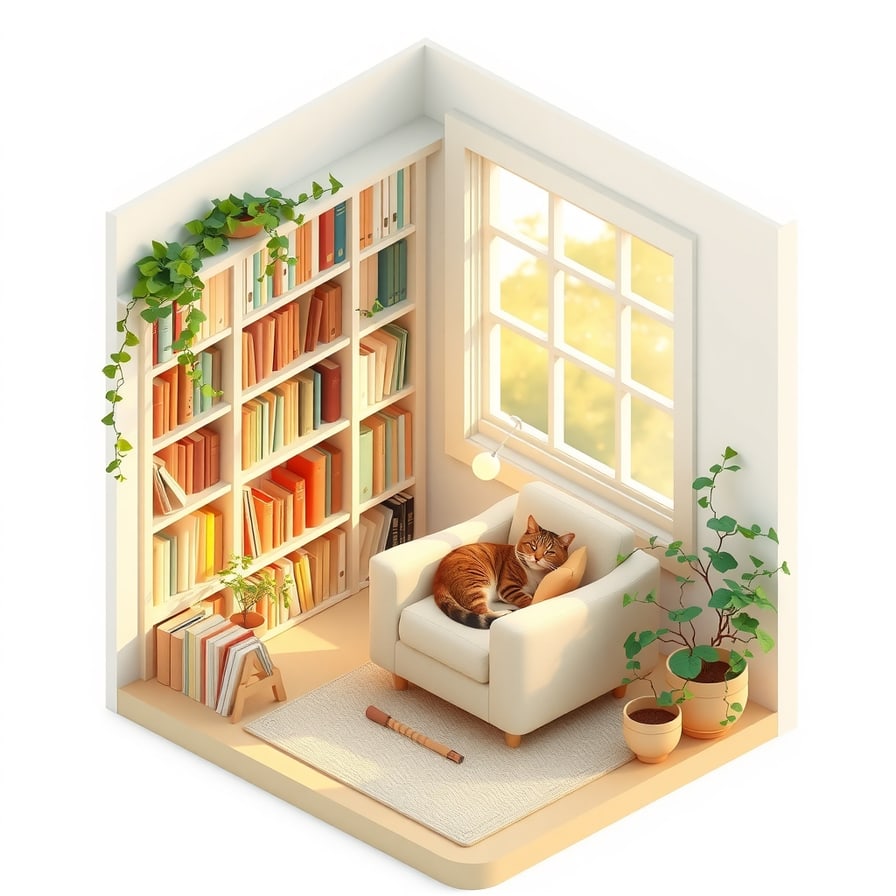 Preview of Isometric Cozy Room Illustration