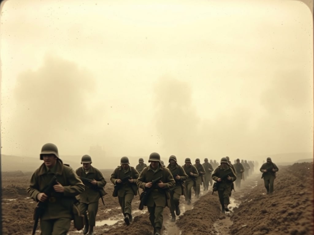 Preview of Sepia 1940s Newsreel Battlefield