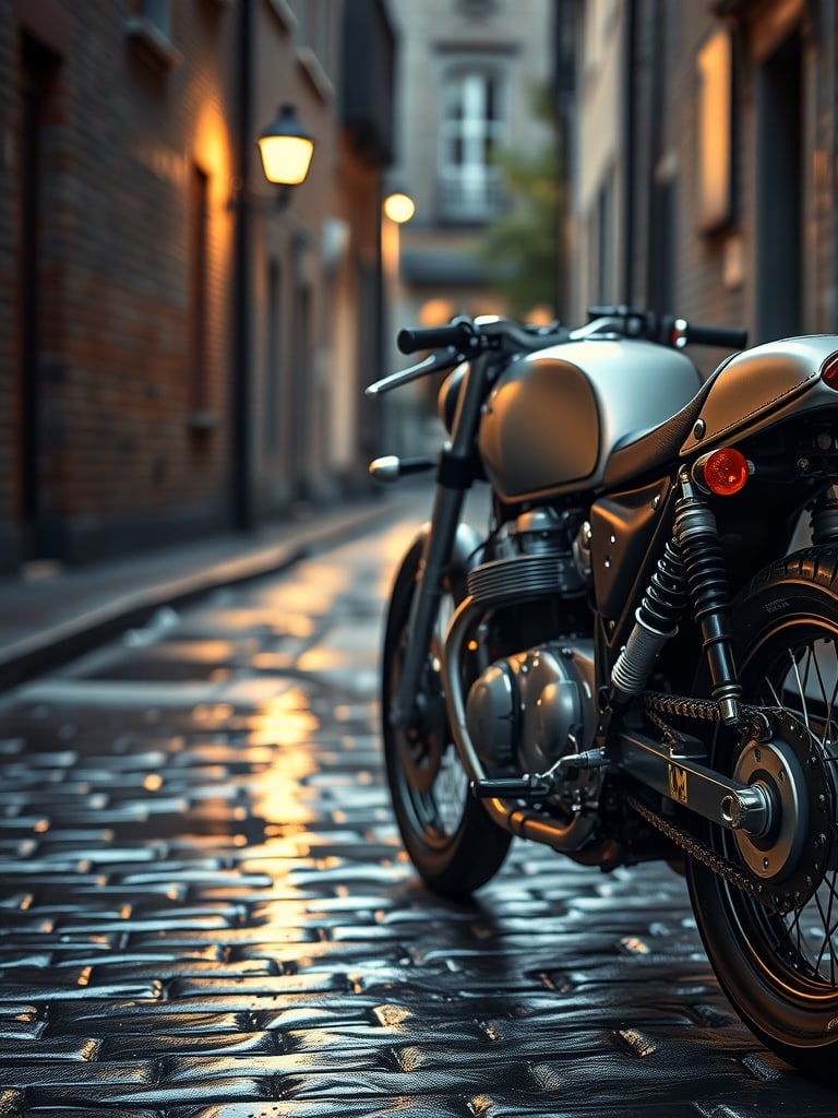 Preview of Editorial Vintage Motorcycle Street Shot