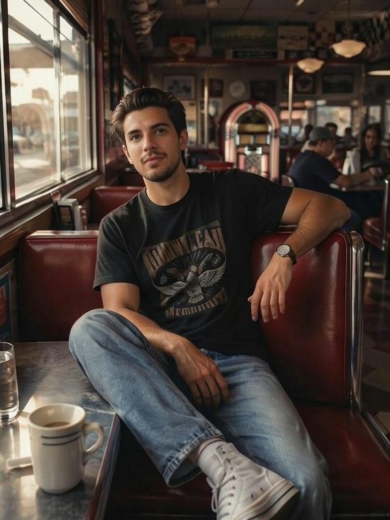 Preview of Cinematic Retro Diner Portrait