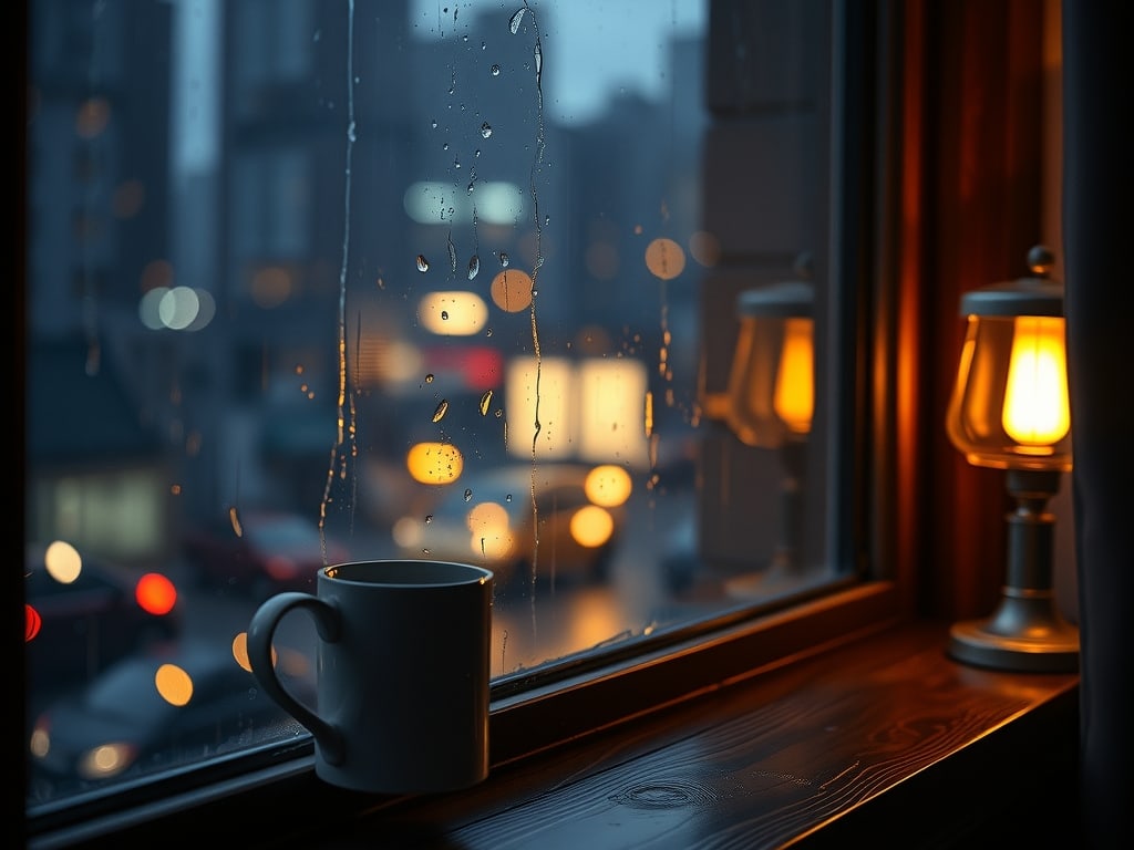 Preview of Rain on Window Melancholic Interior