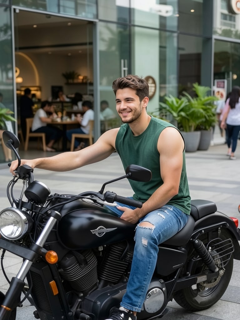 Preview rendered from “Man on Motorcycle”
