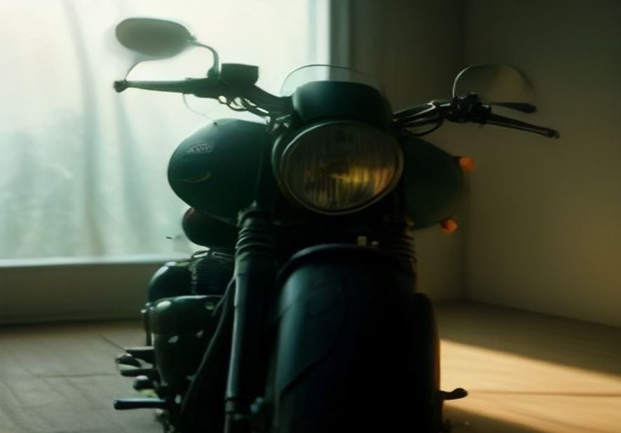Preview of Cinematic Vintage Motorcycle Studio Shot