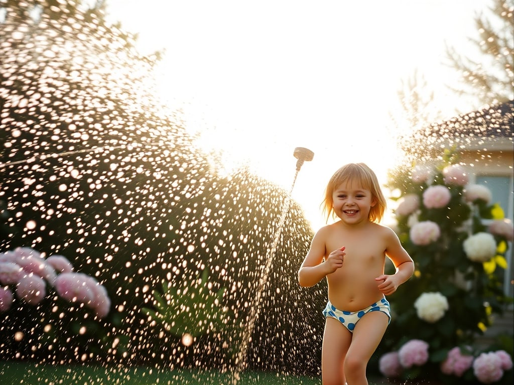 Preview of Kids Playing in Sprinkler Summer