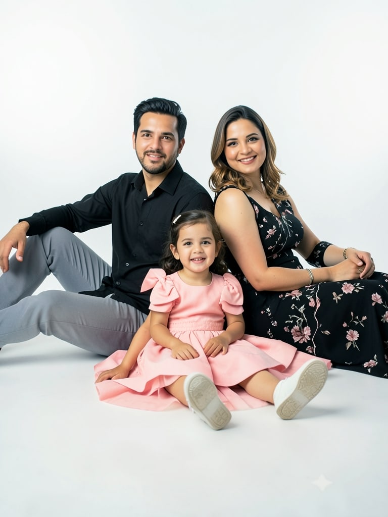 Preview of Elegant Family Photo Pose for Studio Portraits