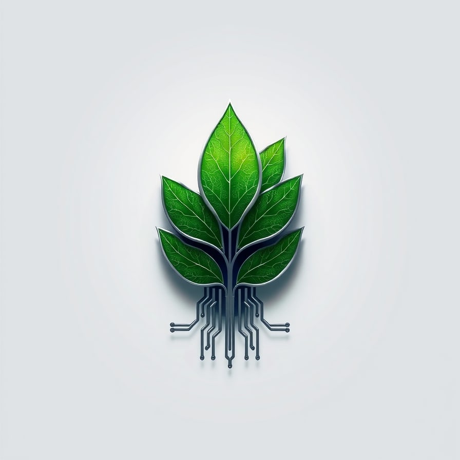 Preview of Organic Circuit Monogram Illustration