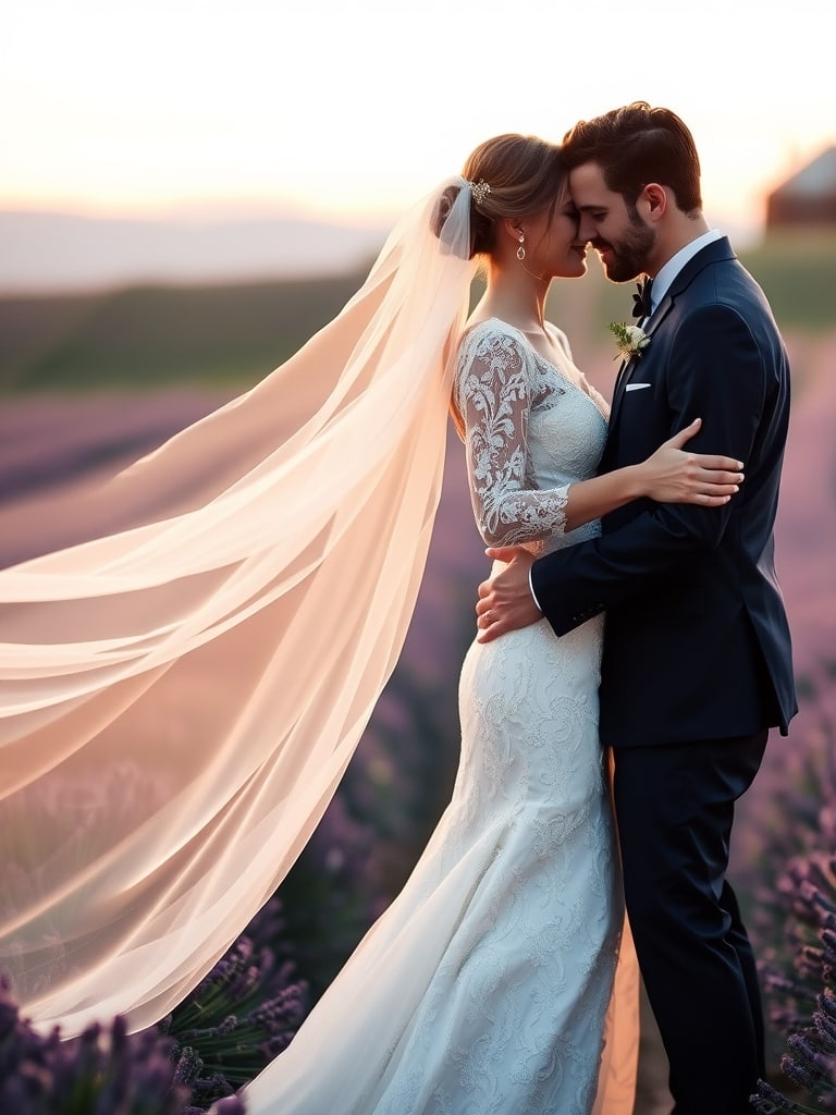 Preview of Elegant Wedding Couple Golden Hour