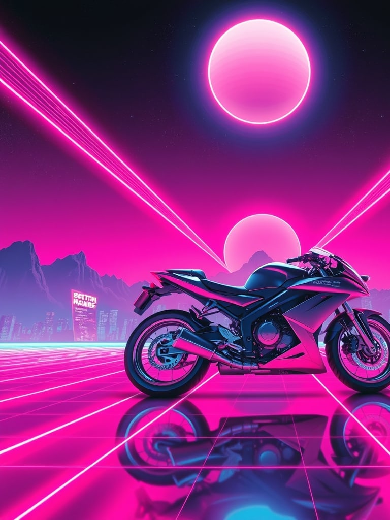 Preview of Synthwave Neon Grid Ad