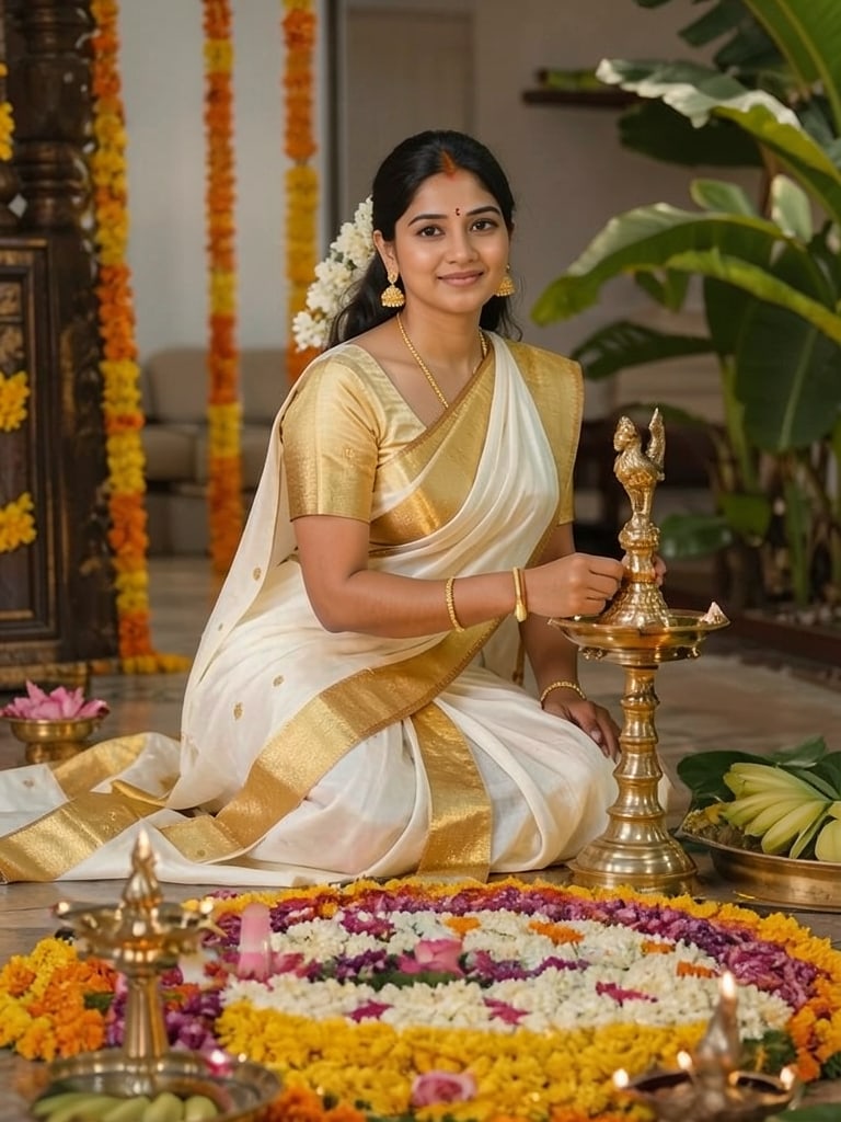 Preview rendered from “Indian Woman Celebrating Onam”