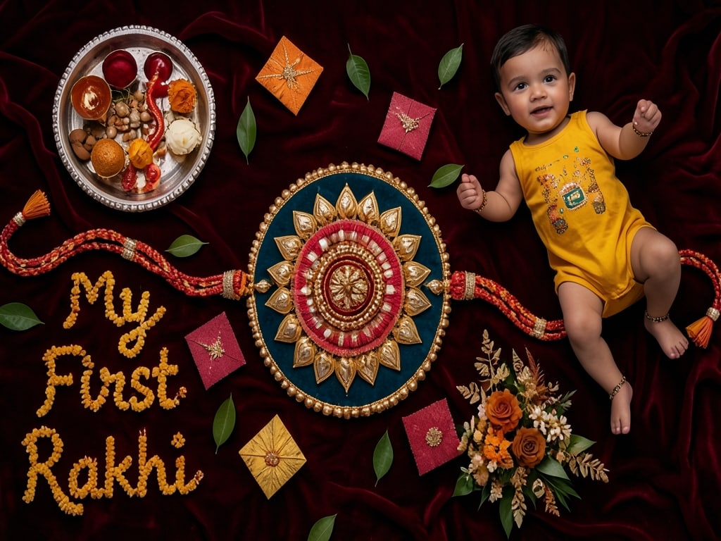 Preview rendered from “Raksha Bandhan Baby Boy Photoshoot With Traditional Rakhi Setup”