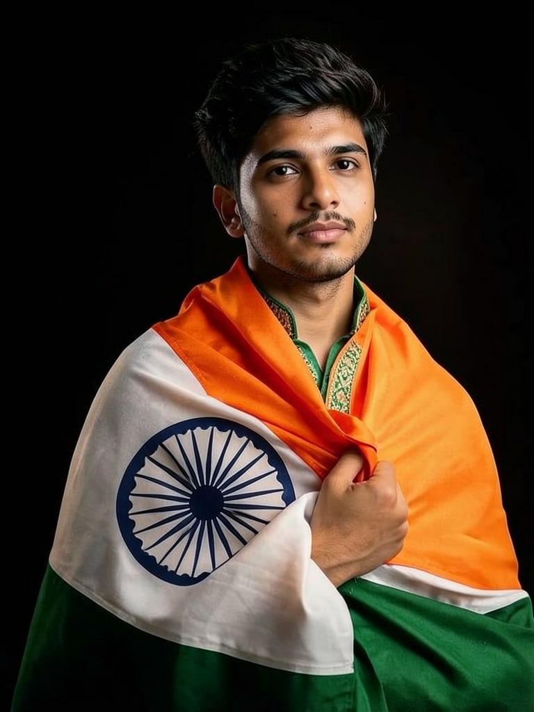 Preview rendered from “Indian boy flag pose”