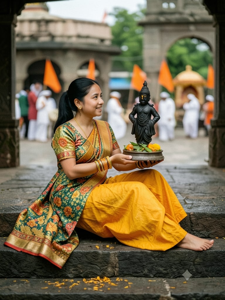 Preview of Elegant Ashadhi Ekadashi Women Photoshoot with Lord Vitthal Idol