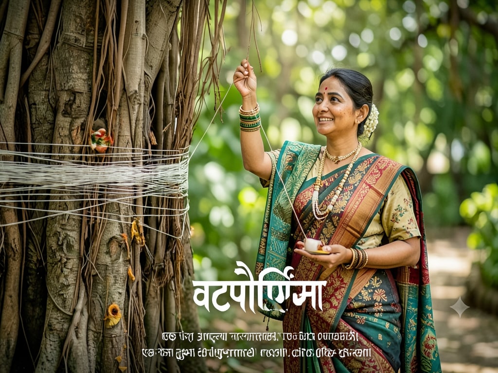 Preview of Vat Purnima Prompt Traditional Banyan Tree Ritual Portrait