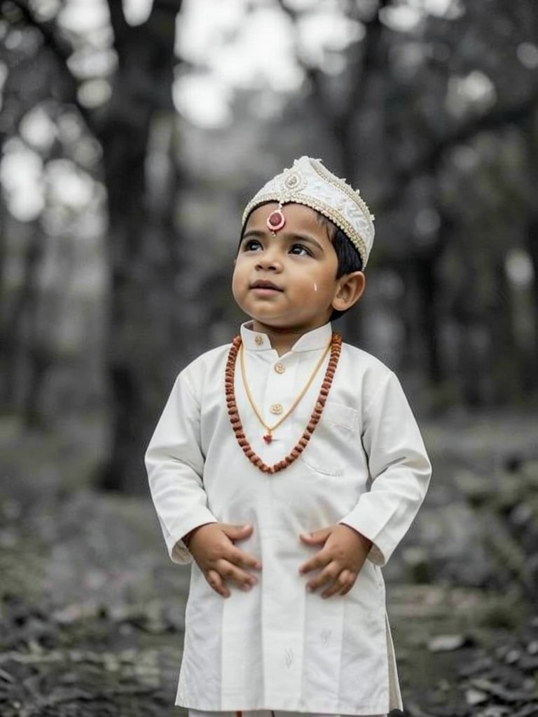 Preview of Traditional Warkari Ashadhi Ekadashi Boy Portrait in Maharashtrian Attire