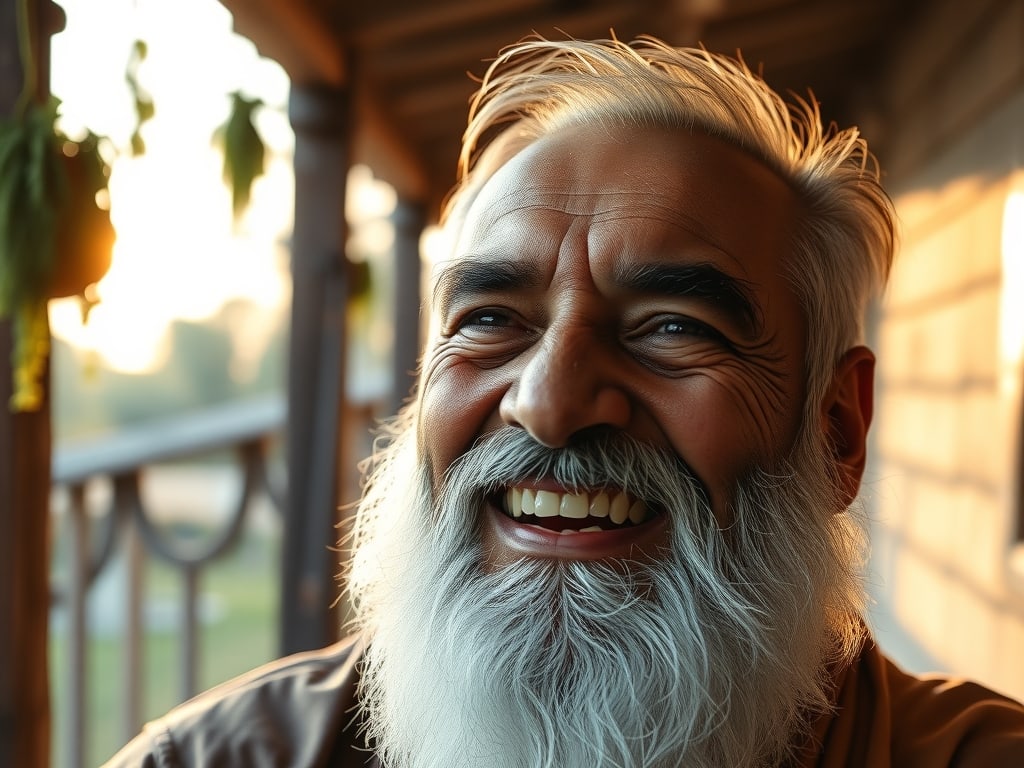 Preview of Old Man Laughing Close-Up