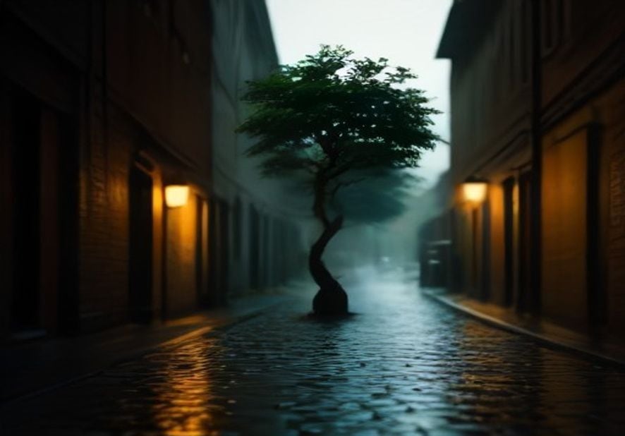 Preview of Cinematic Bonsai Tree Street Shot