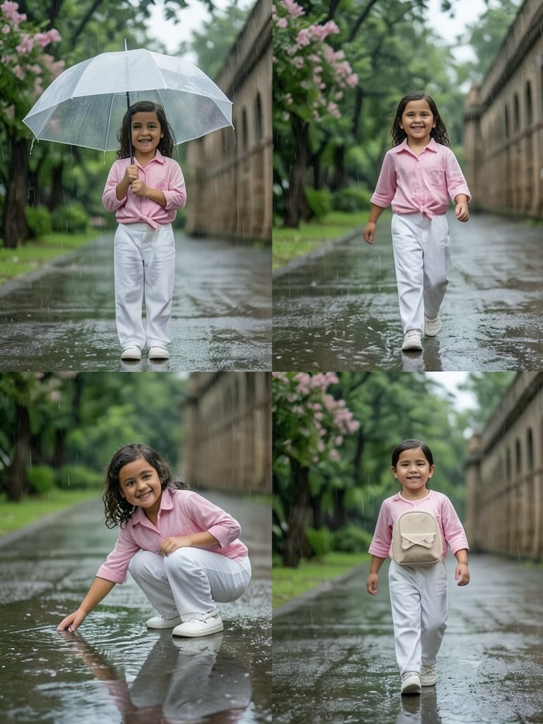 Preview of Monsoon Baby Photoshoot With Four Rainy Season Poses