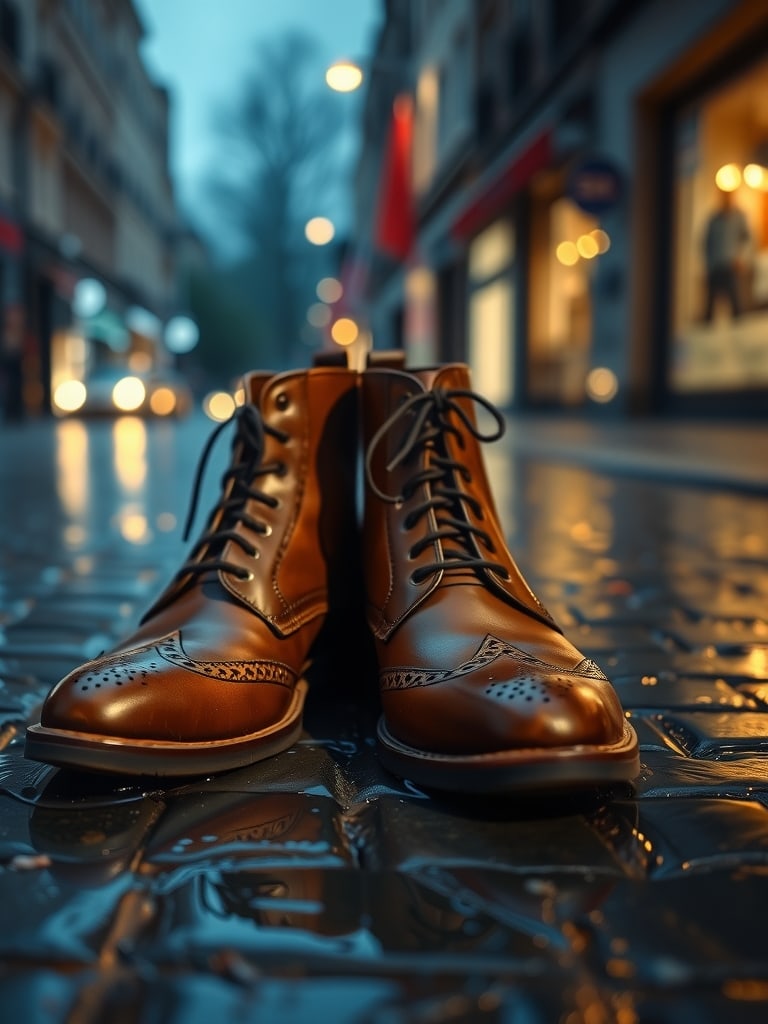 Preview of Editorial Leather Boots Street Shot