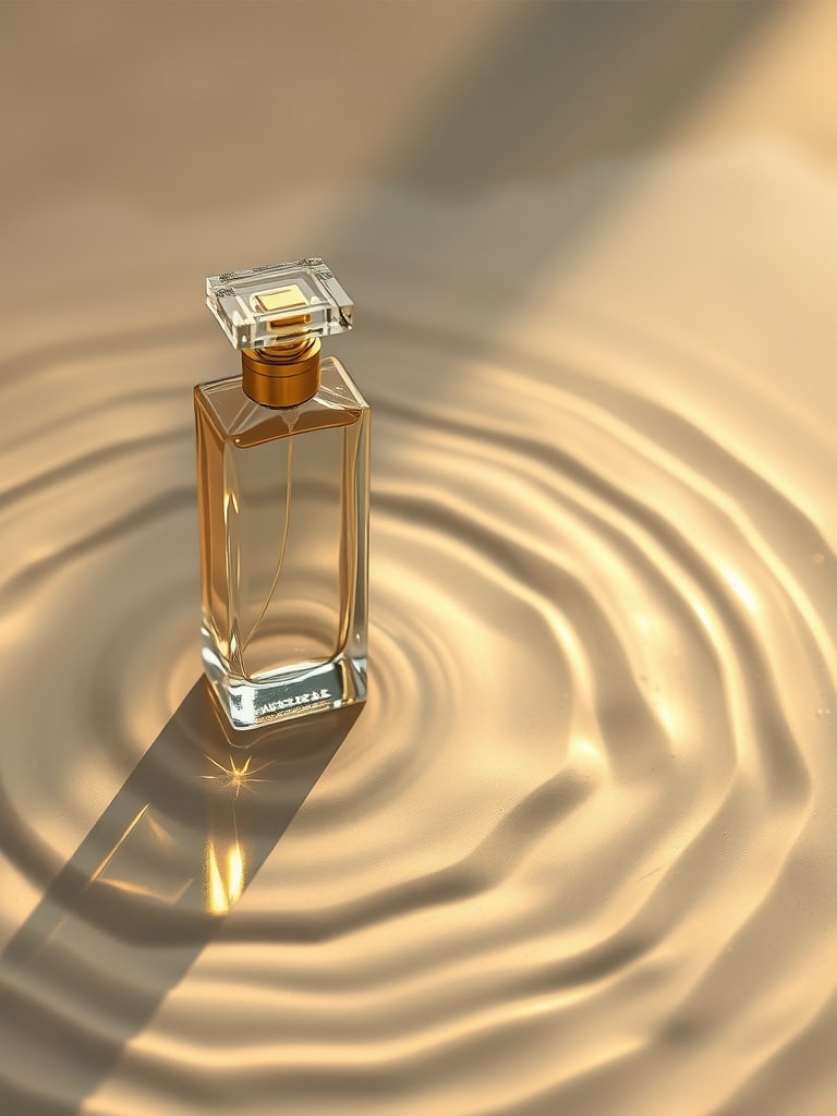 Preview of Perfume Bottle in Water Ripples