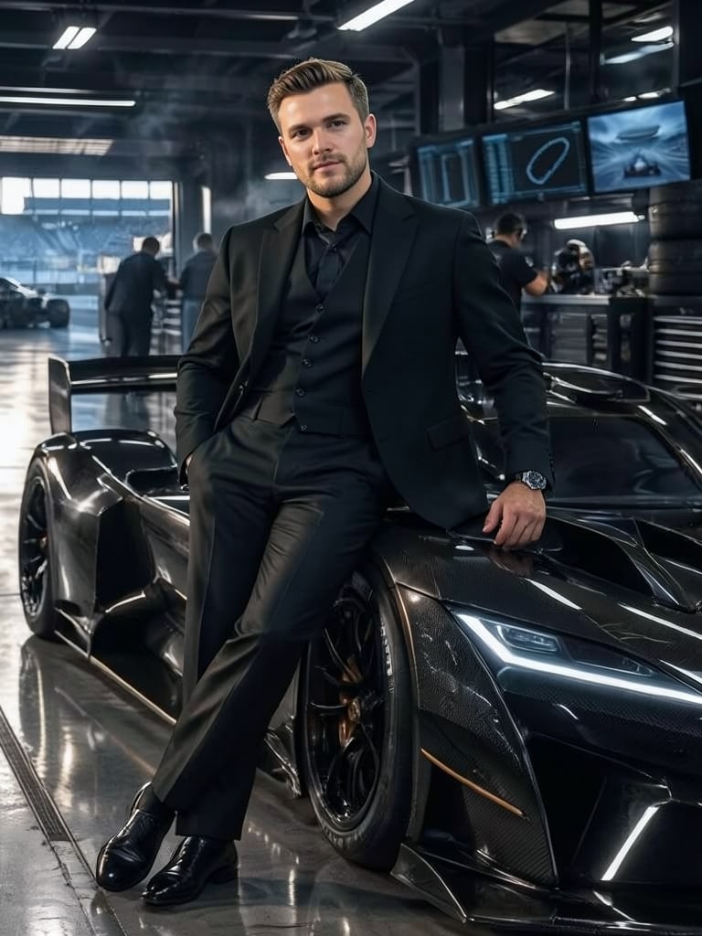 Preview of Futuristic Man Racing Garage