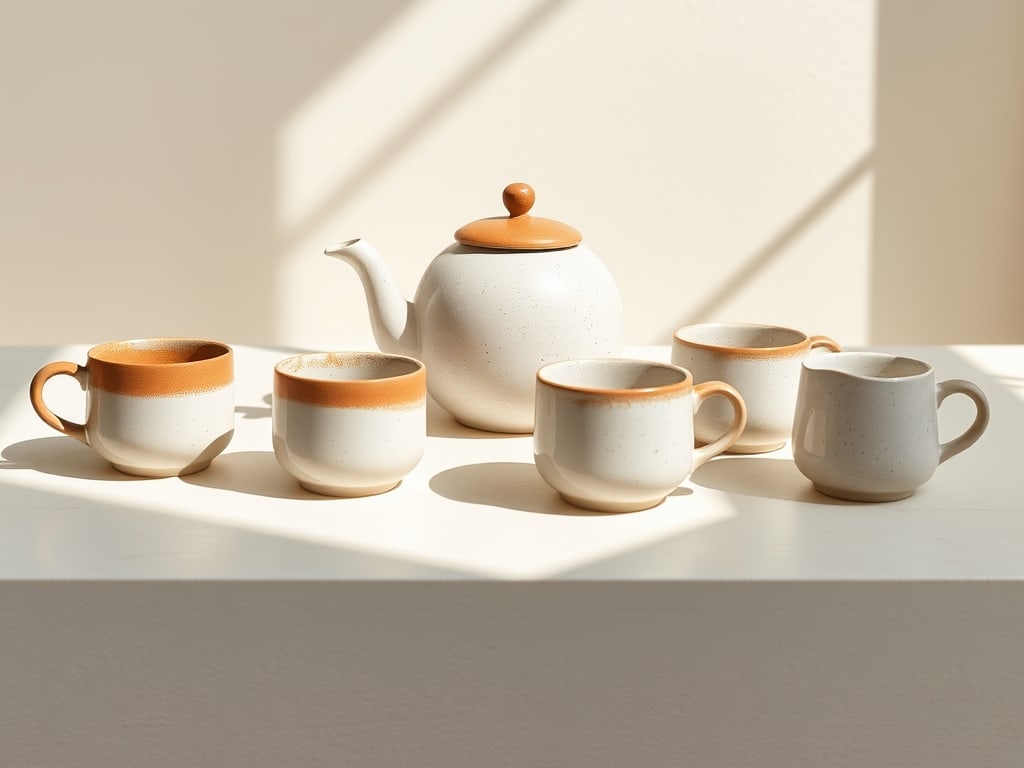 Preview of Editorial Ceramic Tea Set Studio Shot